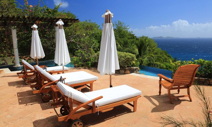 Hope Estate Villa | Mustique Calidad Villa En Hope Bay privada. Infinity Sal piscina. Furnish elegante