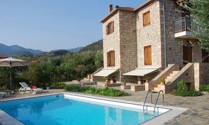 Kardamyli Villa | Luxury two-floor maisonettes, stone built, with private swimming pool