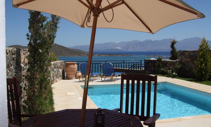 Mavrikiano Villa | Elounda, piscina privada, cerca de la playa y las tiendas, impresionantes vistas frente al mar