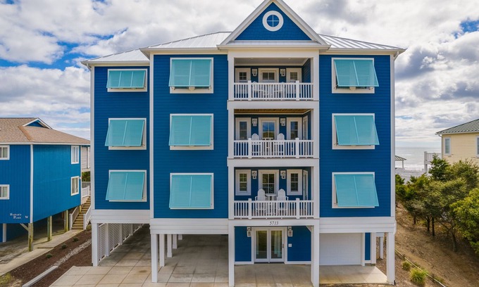 Emerald Isle Casa | Emerald Hideaway, New Oceanfront,Private Pool, Hot Tub,Game Room,Theatre Room