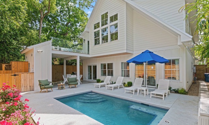 Demere Park Casa | Enchanted Hideaway, Stunning Home Steps Away from the Beach, Private Heated Pool!