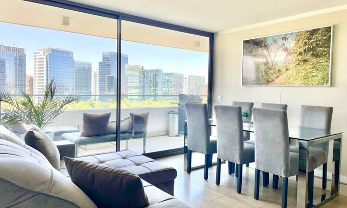 Apoquindo Apartamento | Executive Park w/Private Gym, Office & City View