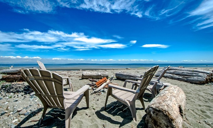 Point Roberts Casa | Casa frente al mar directamente en la playa! Hermosa casa frente al mar en Point Roberts!
