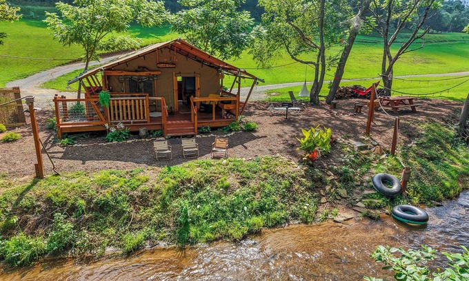 Hillsville Casa | Experience nature, right by Hillsville, Va. a few ft from a stocked creek. .