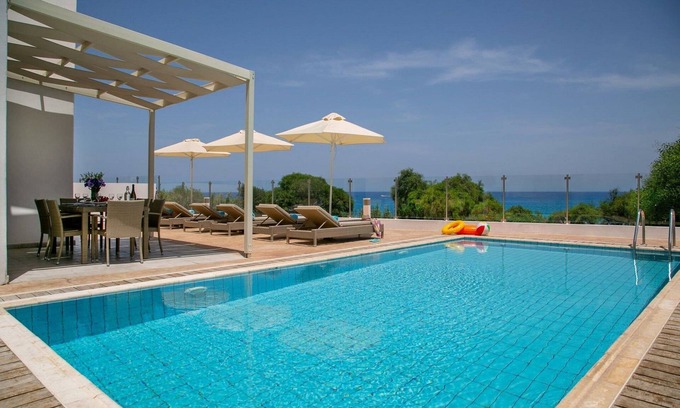Pernera Villa | Exquisite Protaras Villa | Villa Bulat | 4 Bedrooms | Beachfront | Amazing Sea Views | Private Outdoor Pool | Furished Sun Terrace | Ellinon