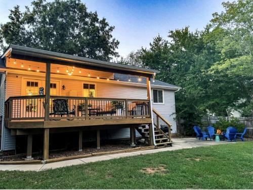 McAlpine Casa | Family Cabin with Outdoor Living Areas and Foosball Table in NC