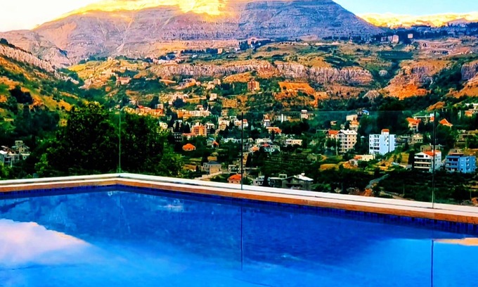 Faraya Chalet De Esquí | FARAYA private rooftop pool with panoramic mountain view with 2-bedroom chalet