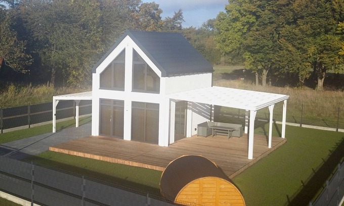 gmina Wolin Casa | Ferienhaus 70qm bis 5 Gäste, Sauna, Whirlpool, 75qm Terrasse Eingezäuntem Garten