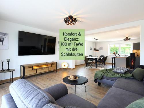 Hockelheim Apartamento | Ferienhaus Höckelheim - FeWo Savanna Lodge - barrierefrei - 100qm - 3 Schlafzimmer - bis 6 Gäste - Babies reisen gratis - Terrasse, Garten & Grill - vollausgestattete Küche mit Spülmaschine - Klimaanlage, Fußbodenheizung & Raffstores - nahe Göttingen