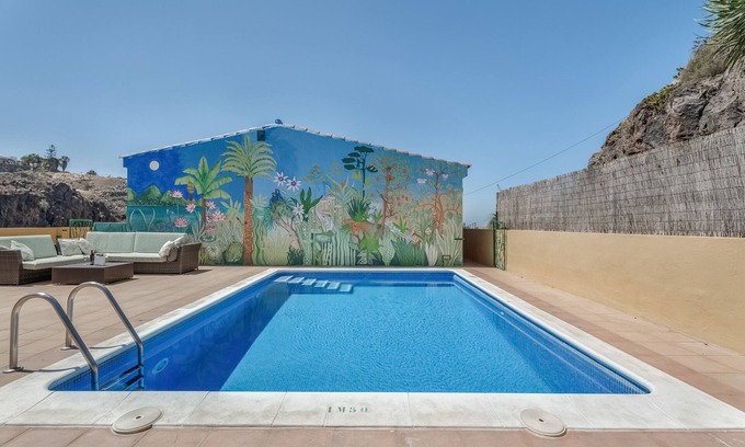 Guia de Isora Villa | Finca Eden con vistas al mar, piscina y Wi-Fi