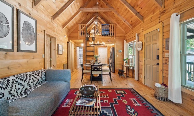 Rutherfordton Casa | Fire Pit and BBQ Lake Lure Cabin with Outdoor Oasis!