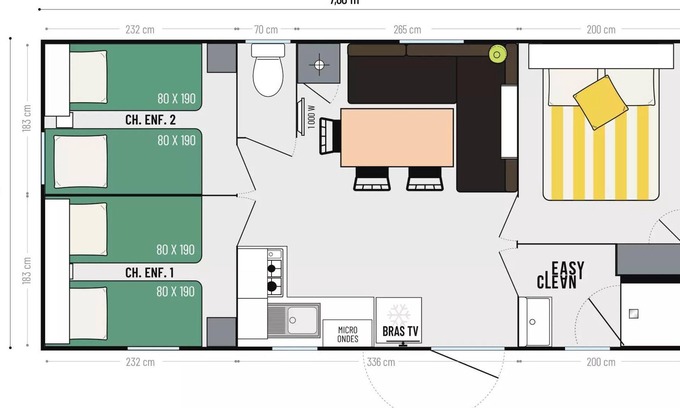 Granges-Aumontzey Casa | Flower Camping LA STENIOLE **** - Mobil-home Premium exception - 3 bedrooms 6 people