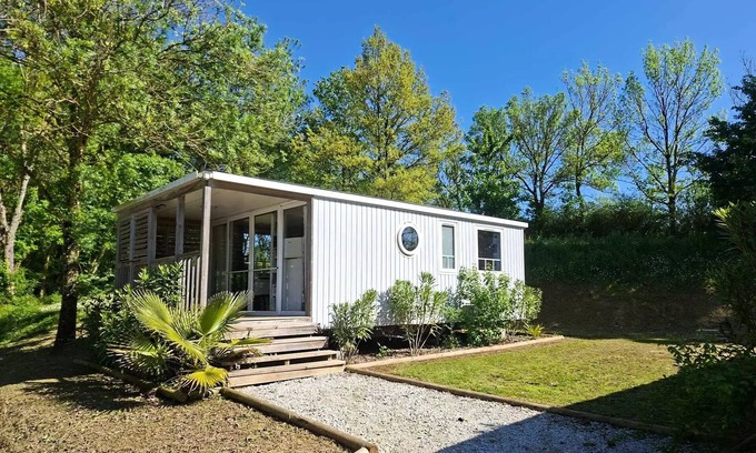 Montgeard Casa | Flower Camping Du Lac De Thésauque *** - Mobile home Comfort 33m2 2 bedrooms + Air conditioning + TV + LV + covered terrace 4 people