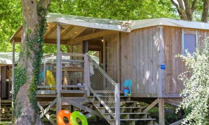 Les Ollieres-sur-Eyrieux Casa | Flower Camping Mas de Champel **** - CosyFlower Premium 38m² - 2 bedrooms + covered terrace + TV + Sheets + Towels 4 people