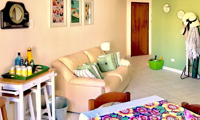 Riviera de Sao Lourenco Apartamento | Pie en la arena, vista al mar y mucho encanto