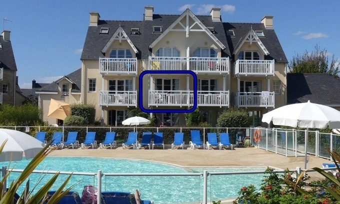 Fouesnant Apartamento | Apartamento 4 personas - Frente a la playa de Cap Coz - Orientación sur - Piscina climatizada