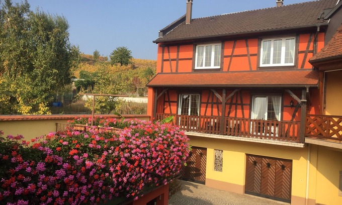 Itterswiller Apartamento | Casa rural en casa alsaciana de entramado de madera, 7 personas, en viñedo