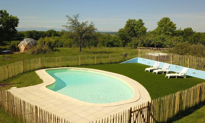 Puymaurin Apartamento | Gîte Japonais 2 à 4 Personnes, Piscine, SPA et vue sur les Pyrénées