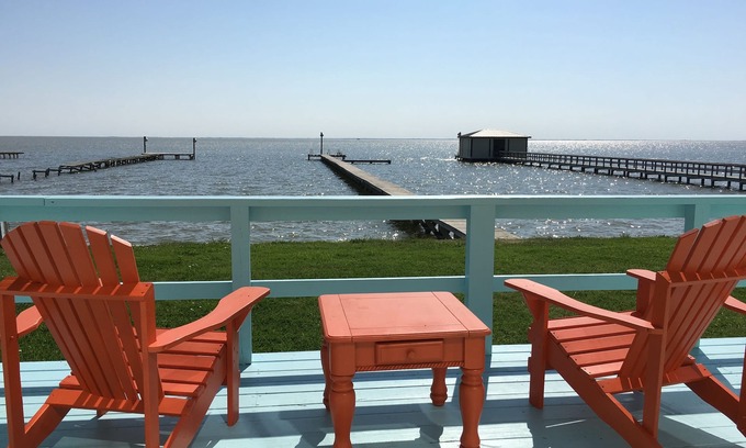 Long Mott Casa | ¡Alejarse de todo! Waterfront Home en la Bahía de San Antonio; Muelle privado de 300 '