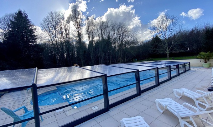 Saint-Evarzec Casa | GITE ARVOR 6 personas con piscina climatizada, cerca del mar