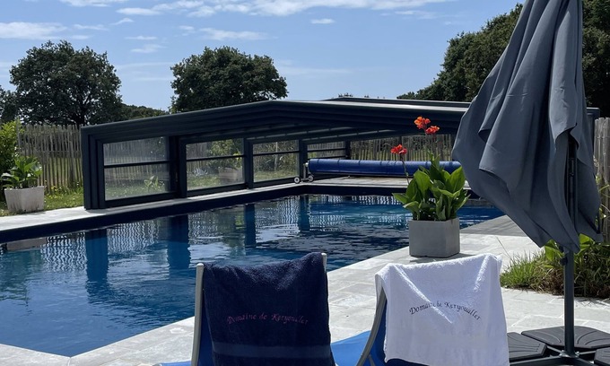 Tregunc Cabaña | Gîte 6 people - 2 swimming pools (1 with telescopic dome) - The beach on foot