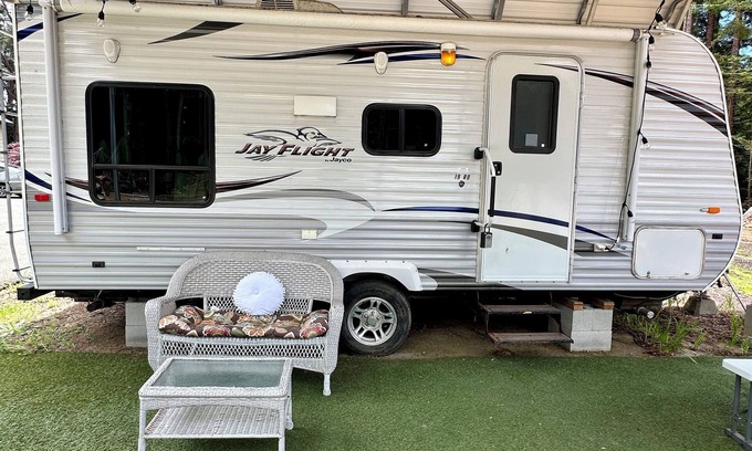 Crescent City Casa | Glamping Among Redwood Trees Cozy Camper Pet Friendly