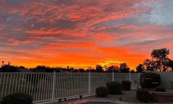 Superstition Springs Casa | Golf Course Single Level Home with Amazing Sunset Views