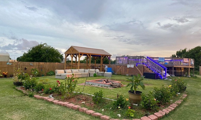 Matagorda Cabina | Gone Coastal is part of a mini resort with pool, bbq area, firepit.