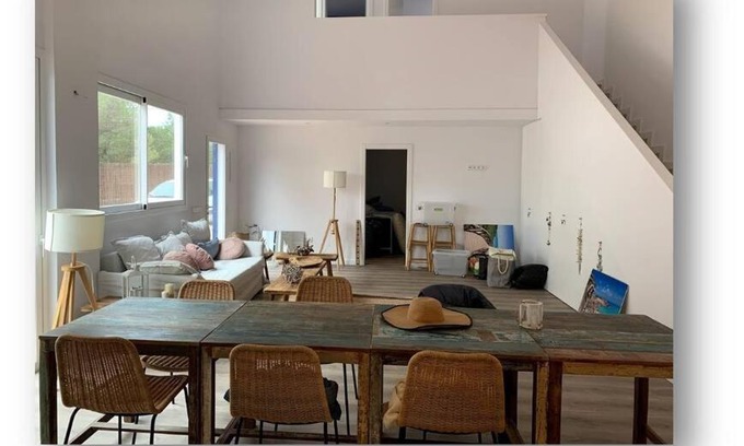 Formentera Villa | Gorgeous Beach Villla with AC pool, 300m2 from Playa Mitjorn and pool