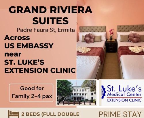 Ermita Apartamento | Grand Riviera Suites 1201 Near US Embassy and St Luke's Medical Center Extension Clinic SLEC by Prime Stay