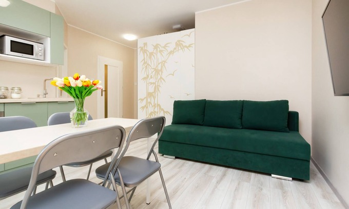 Zaspa Apartamento | Apartment Grudziądzka 12/46 | Smart TV, gimnasio, balcón, garaje.