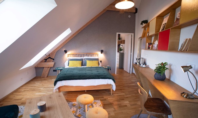 Change Cama Y Desayuno | Habitacion Doble-Suite « Brume d’Automne »-Baño con bañera-Vista al Jardín