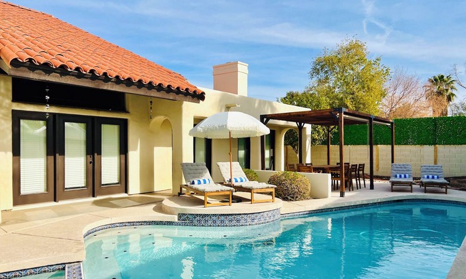 Mesa Casa | Hacienda Style Home Sleeps 14 with Heated Pool, In-ground Spa, Cinema, and more!