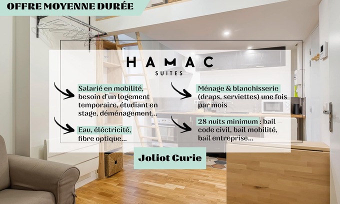 5th Arrondissement Apartamento | Hamac Suites - Studio Joliot Curie - Lyon 5