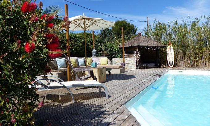 Aubagne Villa | arquitecto villa, aire acondicionado, tranquila, piscina privada, jardín bien sea (Cassis, Aix)