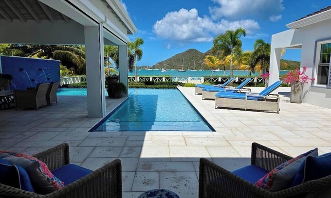Jolly Harbour Villa | Harbour Blue, Luxury beachfront Villa, Jolly Harbour, Antigua.