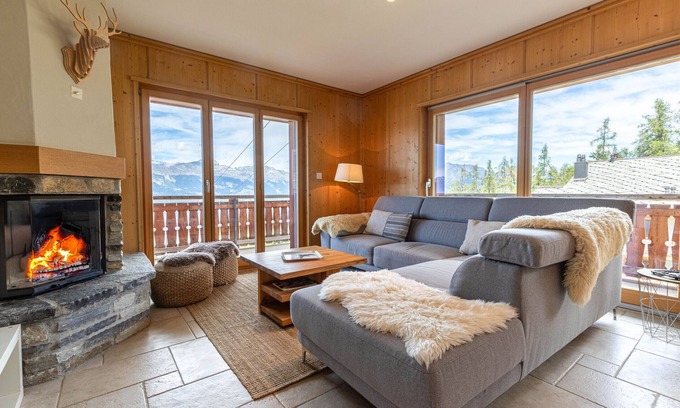 Veysonnaz Apartamento | Hauts de Veysonnaz HV2 010 -SAUNA apartment 6 pers