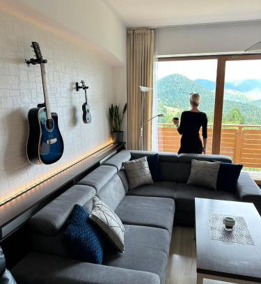 Donovaly Apartamento | Havasi View Donovaly - 2 Bedrooms, Mountain View, Garage, 2 WC, Balcony, Dishwasher, Guitar, 164 cm TV, Netflix