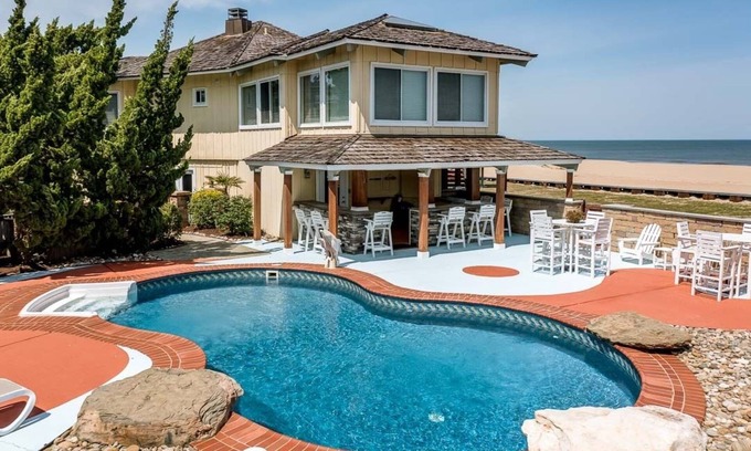 Sandbridge Casa | Palacio hawaiano | Frente al mar | Piscina privada, jacuzzi