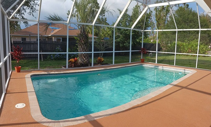 North Port Casa | Heated pool home in quiet neighborhood