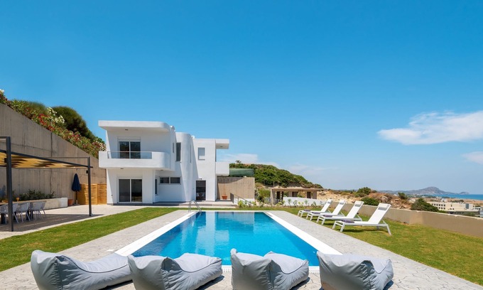 Kolymbia Villa | Villa con vistas a la colina y al mar hasta 8