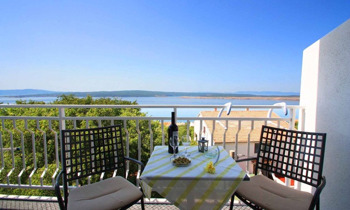 Dramalj Apartamento | Apartamento vacacional con balcón y vista al mar