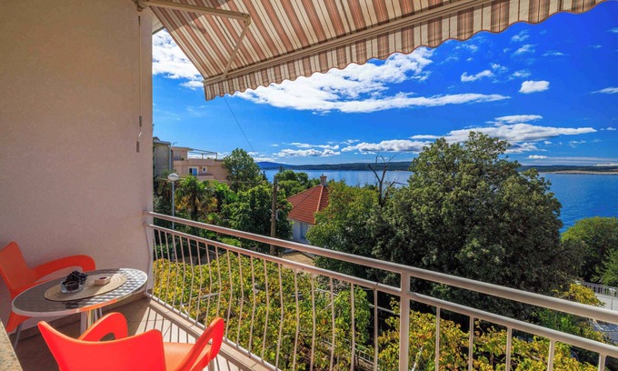 Dramalj Apartamento | Apartamento vacacional con balcón con vistas al mar
