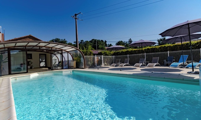 Castelnaud-la-Chapelle Casa | Casa de vacaciones 'Liz' con piscina compartida, Wi-Fi y aire acondicionado