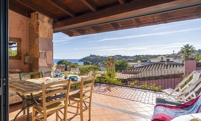 Arbatax Casa | Casa de vacaciones "Cara House Vista Mare" con vistas al mar, terraza privada y aire acondicionado