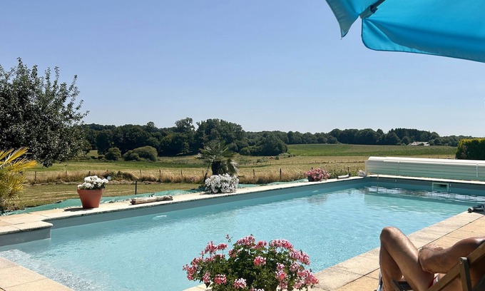 Masseret Casa | Casa de vacaciones 'Gîte Charmant Forme Et Bien-être' con piscina compartida, terraza y Wi-Fi