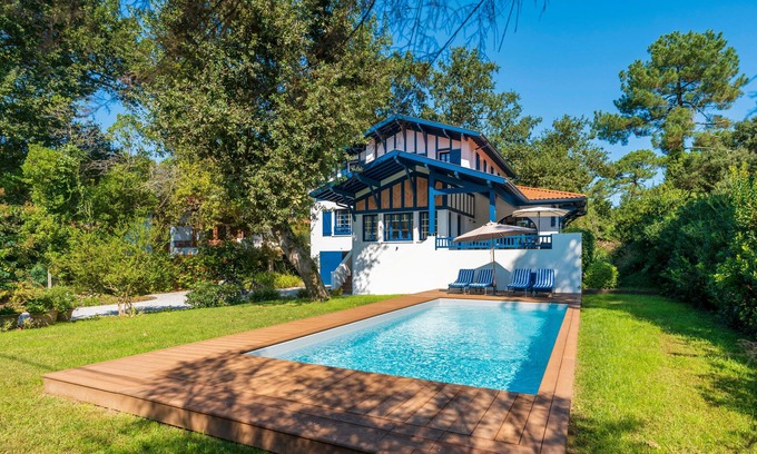 Soorts-Hossegor Casa | Casa de vacaciones Iparra – Golf de Hossegor – 12 personas, piscina privada, A/C, cerca playa