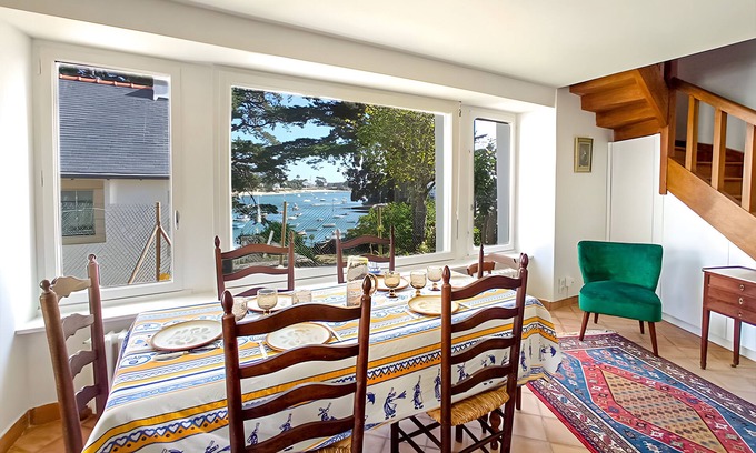 Combrit Casa | Casa de Vacaciones 'L'Estuaire - Vista al Río' con Vista al Mar, Terraza Privada y Wi-Fi