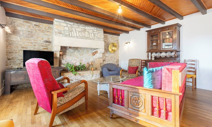 Mellac Casa | Casa de vacaciones 'Les Hirondelles' con terraza privada, jardín privado y Wi-Fi