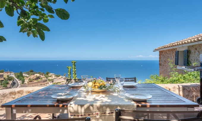 Banyalbufar Casa | Casa de vacaciones "Pequeño paraíso en Banyalbufar" con vistas al mar y a la montaña y Wi-Fi